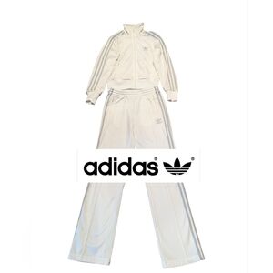 Adidas Vintage Women's White Track Pants & Jacket Set, Sz S